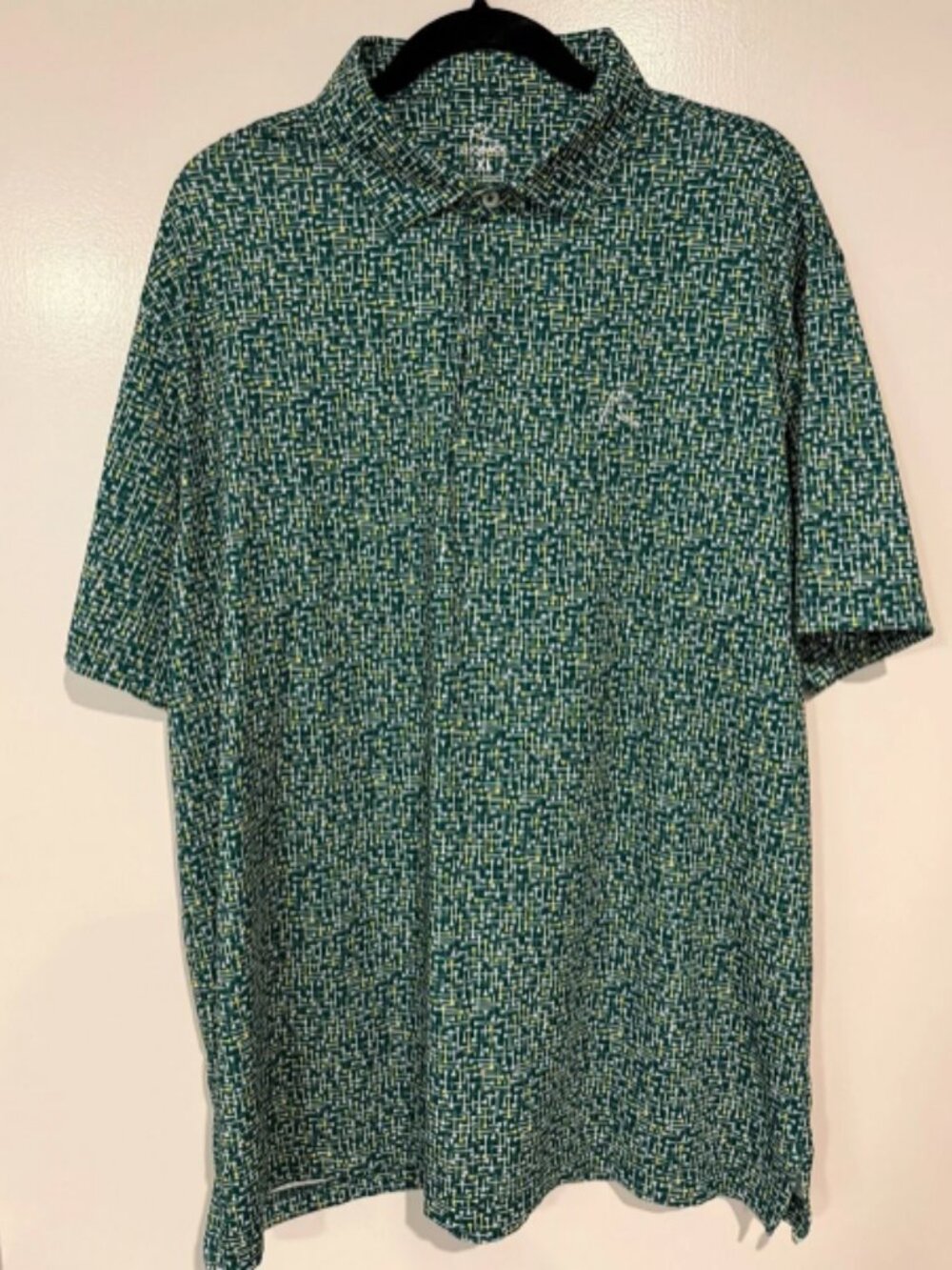 Rhoback Gold Performance Golf Polo Tee Pattern Mens Sz XL MSRP $98